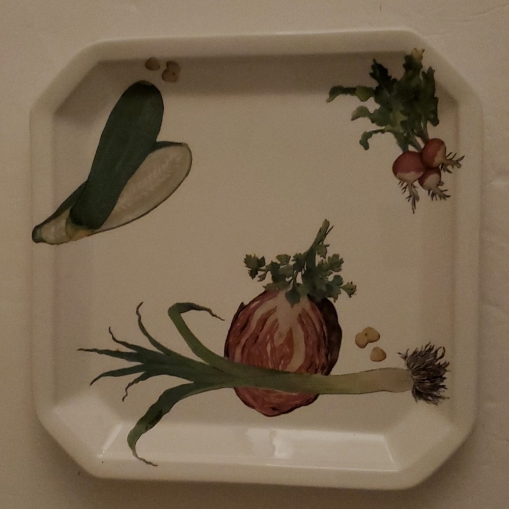 Square Handpainted Vegetable Dish